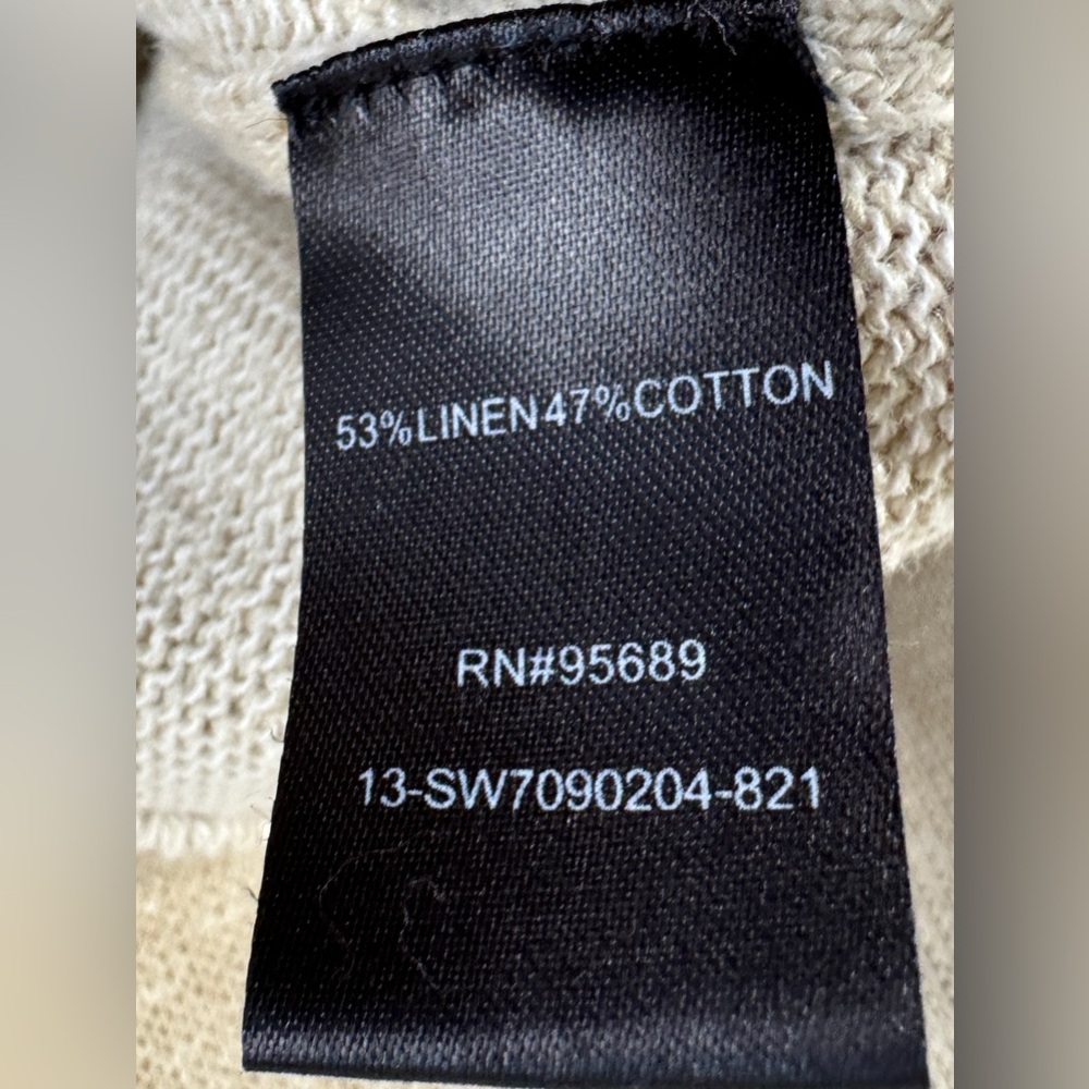 TODD SNYDER Long Sleeve Polo Shirt L Beige Tan Knit Button Up Sweater Cardigan - Picture 4 of 4